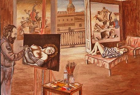Bozzetto. Studio per "il pittore e la modella